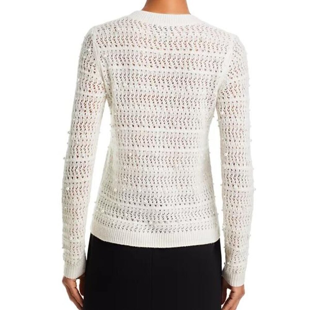 Aqua Cashmere Bead Embellished Sweater Ivory Size XXL NWT - Picture 6 of 6